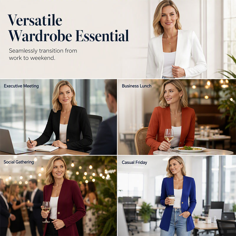Women's V-Neck Single-Button Blazer