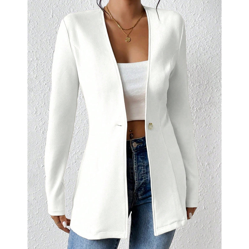 Women's V-Neck Single-Button Blazer