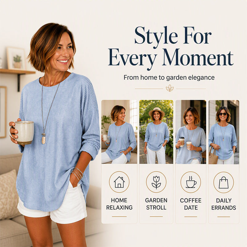 Women's Casual Striped Long Sleeve Top