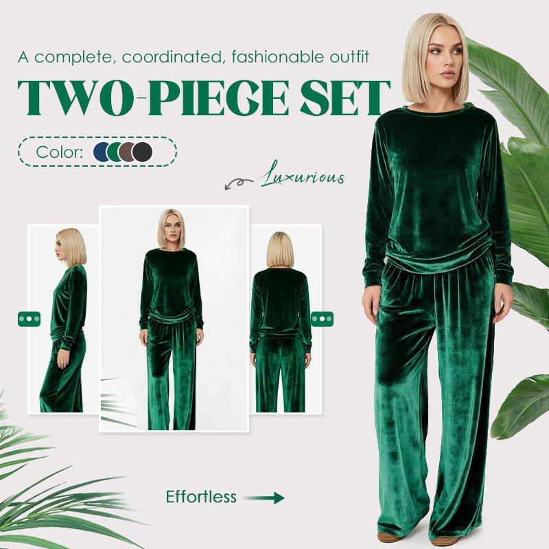 Luxury Comfort You Can Wear Anywhere ✨Women's Velvet Top & Pants 2-Piece Set