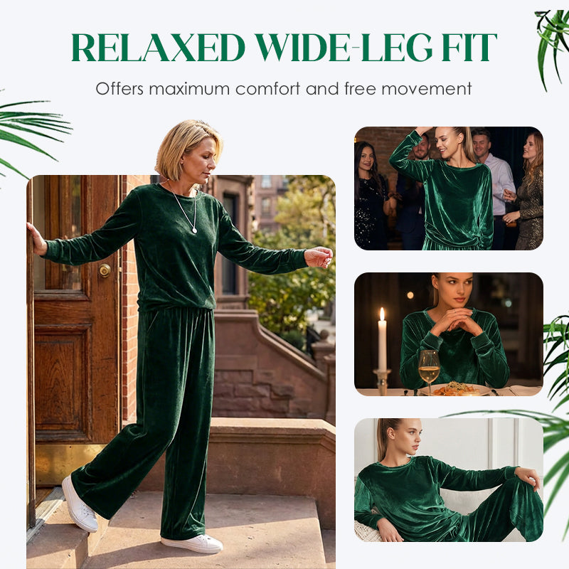 Luxury Comfort You Can Wear Anywhere ✨Women's Velvet Top & Pants 2-Piece Set
