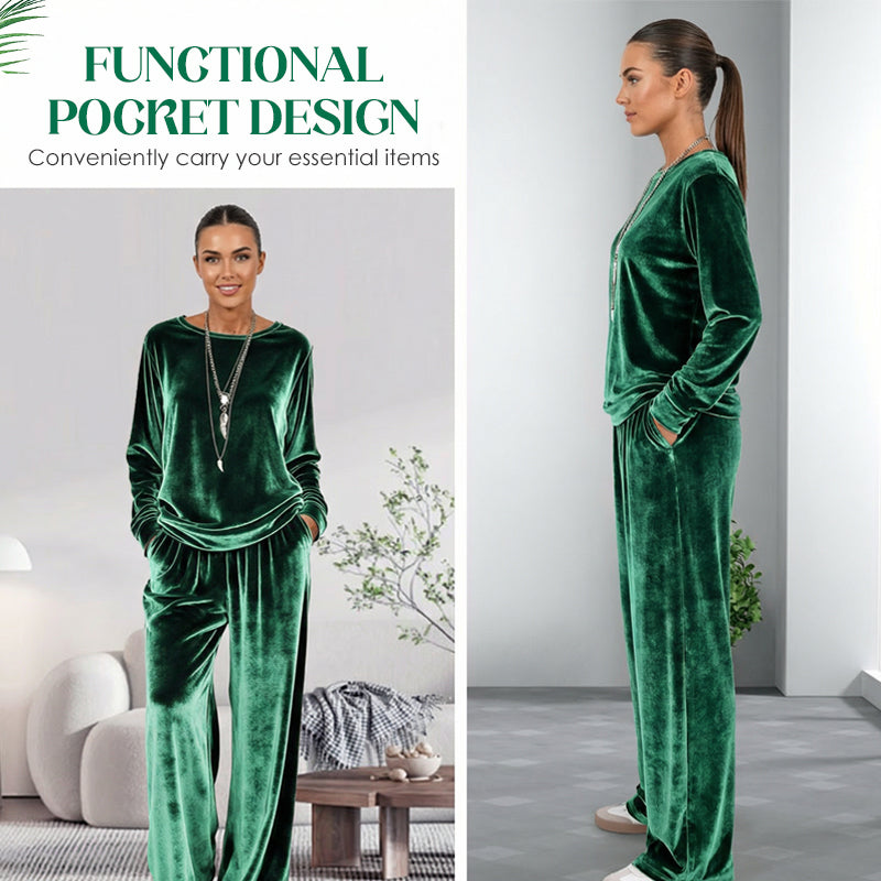 Luxury Comfort You Can Wear Anywhere ✨Women's Velvet Top & Pants 2-Piece Set