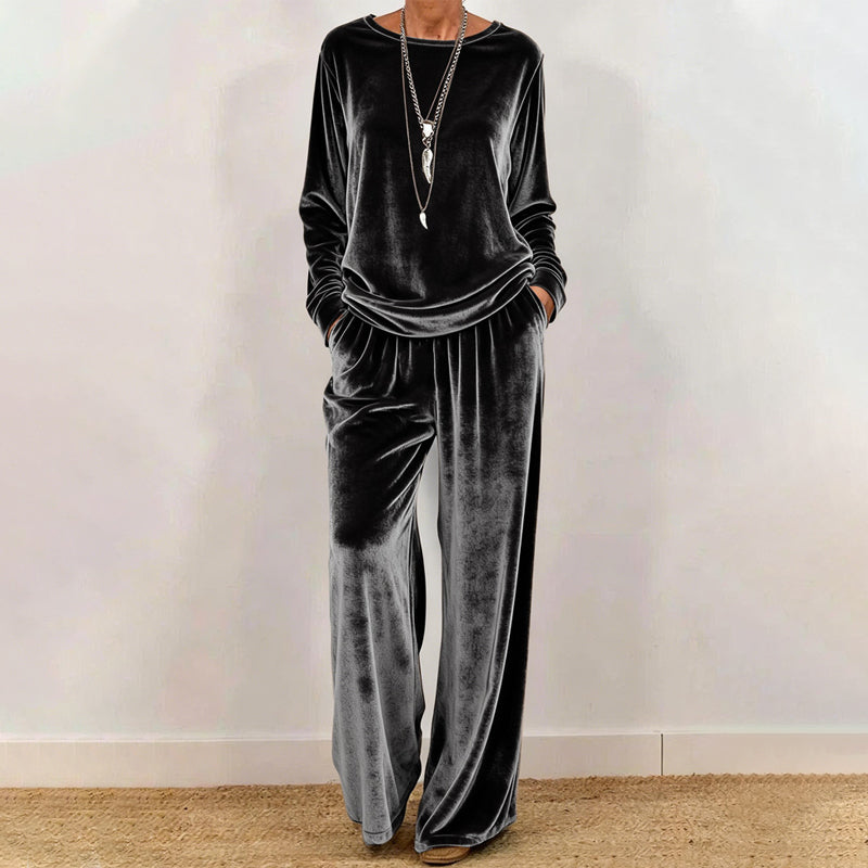 Luxury Comfort You Can Wear Anywhere ✨Women's Velvet Top & Pants 2-Piece Set