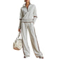 👚Seasonal Style - Half-Zip Top & Wide-Leg Pants Set – Cozy Turtleneck or Breezy V-Neck Styling