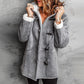 🧥Seasonal Style - Double-Breasted Hooded Coat – Soft Suede Outer & Warm Lining for Commute or Outdoor Wear
