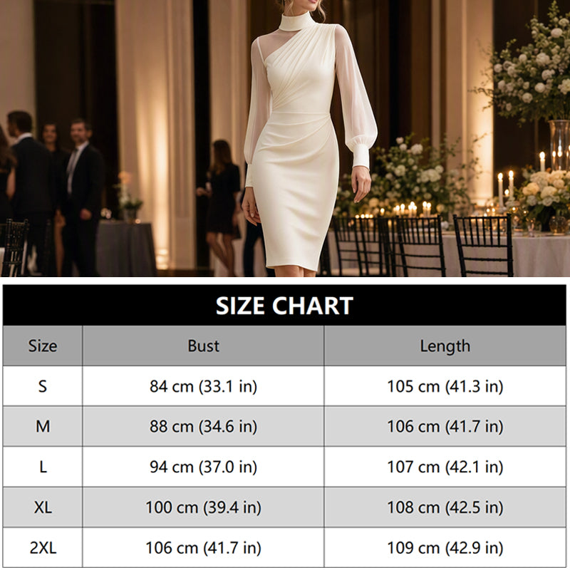Women's Mock Neck Mesh Bodycon Dress