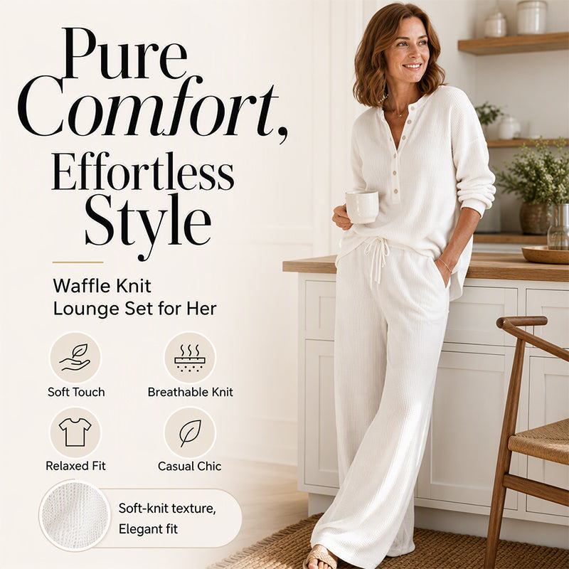 Women's Waffle Knit Lounge Set