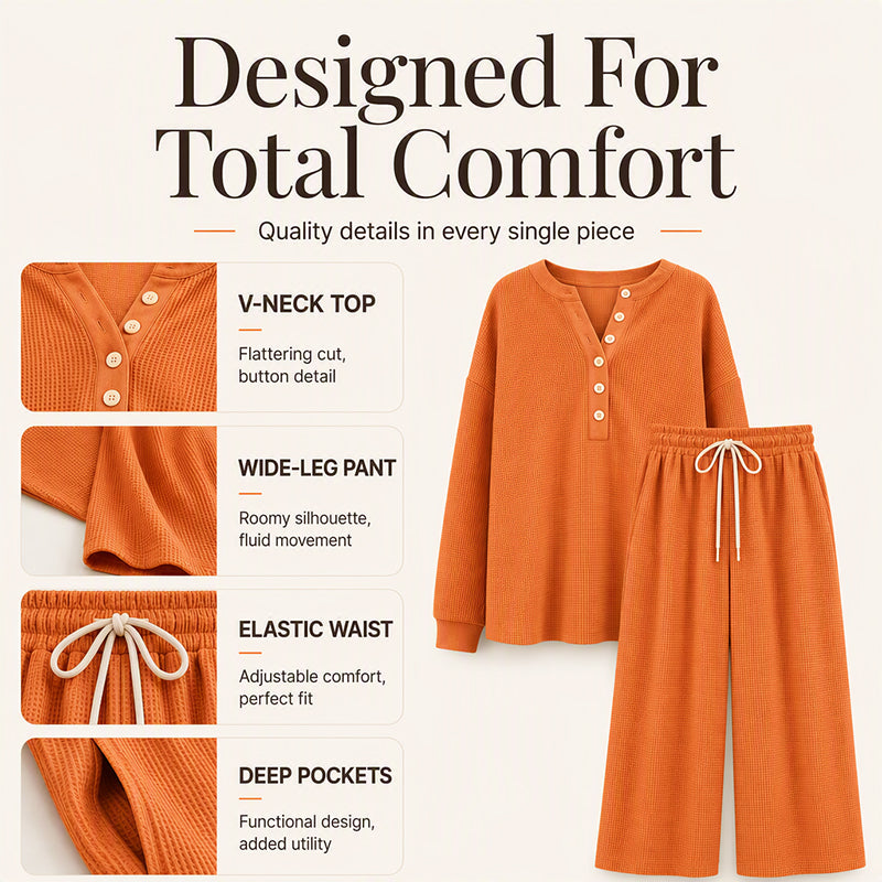 Women's Waffle Knit Lounge Set