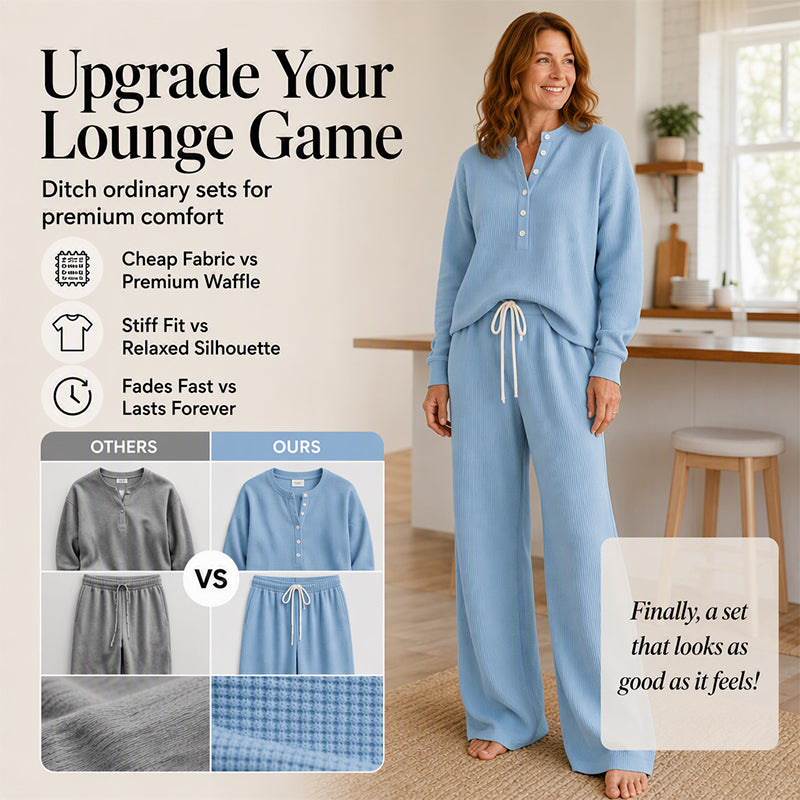 Women's Waffle Knit Lounge Set