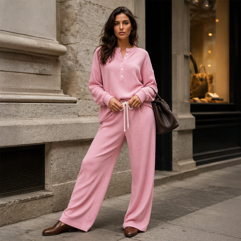 Women's Waffle Knit Lounge Set