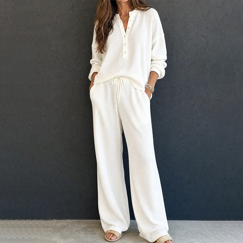 Women's Waffle Knit Lounge Set