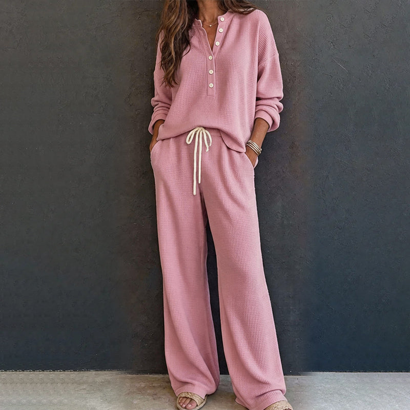 Women's Waffle Knit Lounge Set