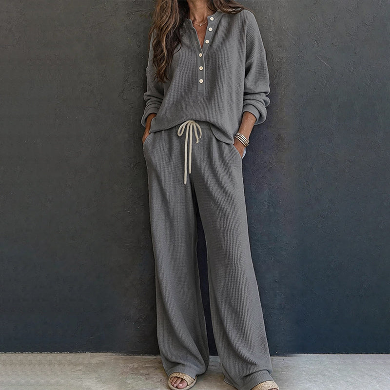 Women's Waffle Knit Lounge Set