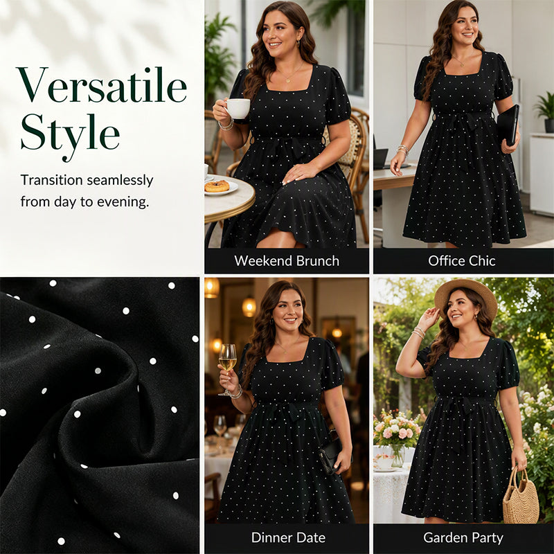 Women's Plus Size Polka Dot Dress 