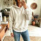 Women's Corduroy Hooded Sweatshirt with Pockets