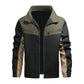 Men's Color Block Stand Collar Jacket