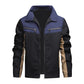 Men's Color Block Stand Collar Jacket