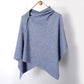 Women's Cozy Asymmetrical Poncho with Button Details