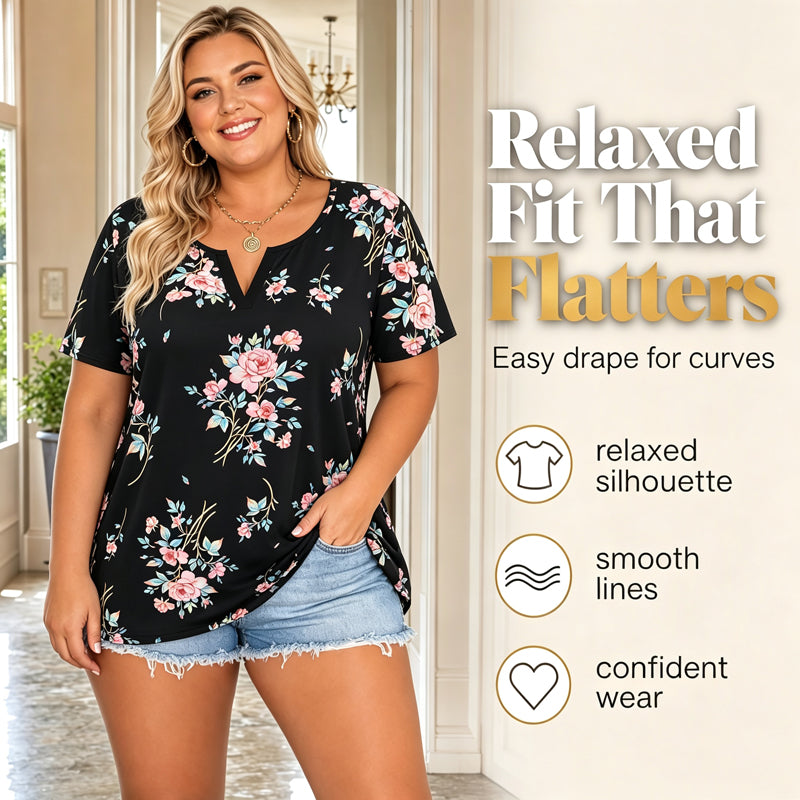 Women's Casual V-Neck Short Sleeve T-Shirt