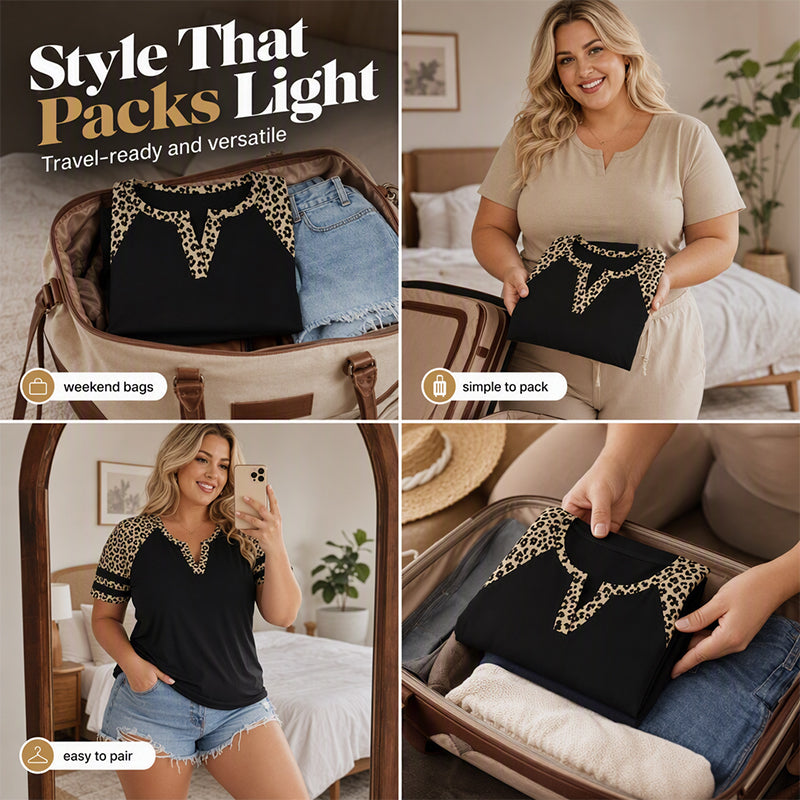 Women's Casual V-Neck Short Sleeve T-Shirt