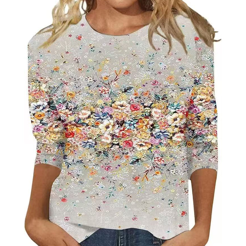 Women's Fashion Printed Crew Neck T-Shirt