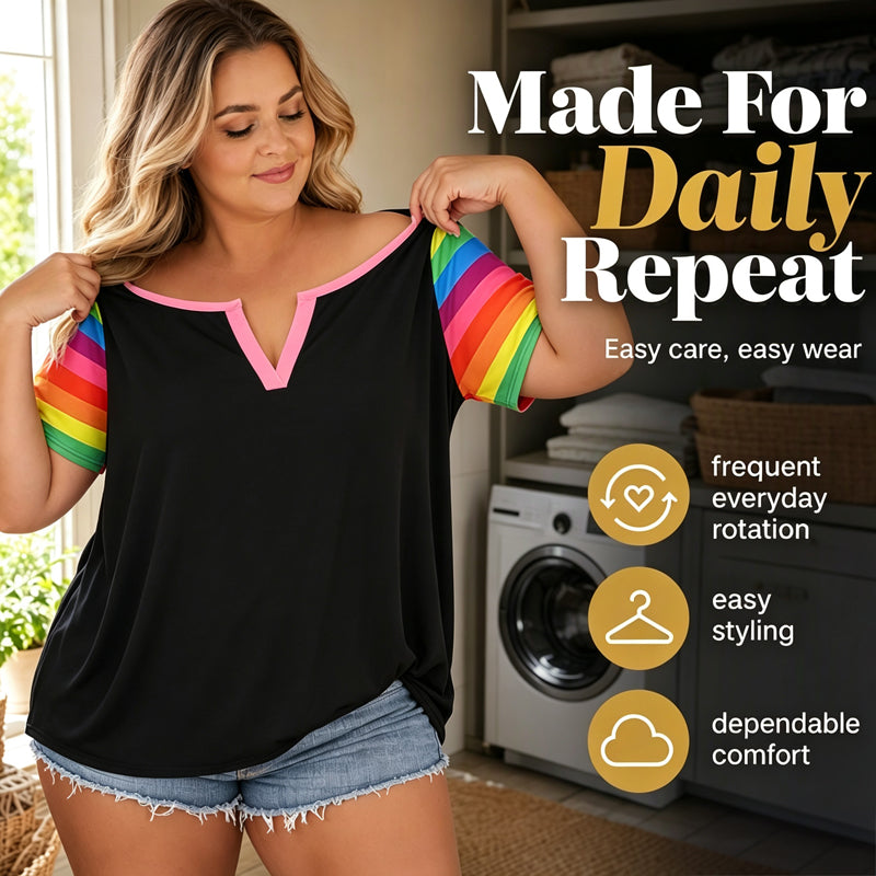 Women's Casual V-Neck Short Sleeve T-Shirt