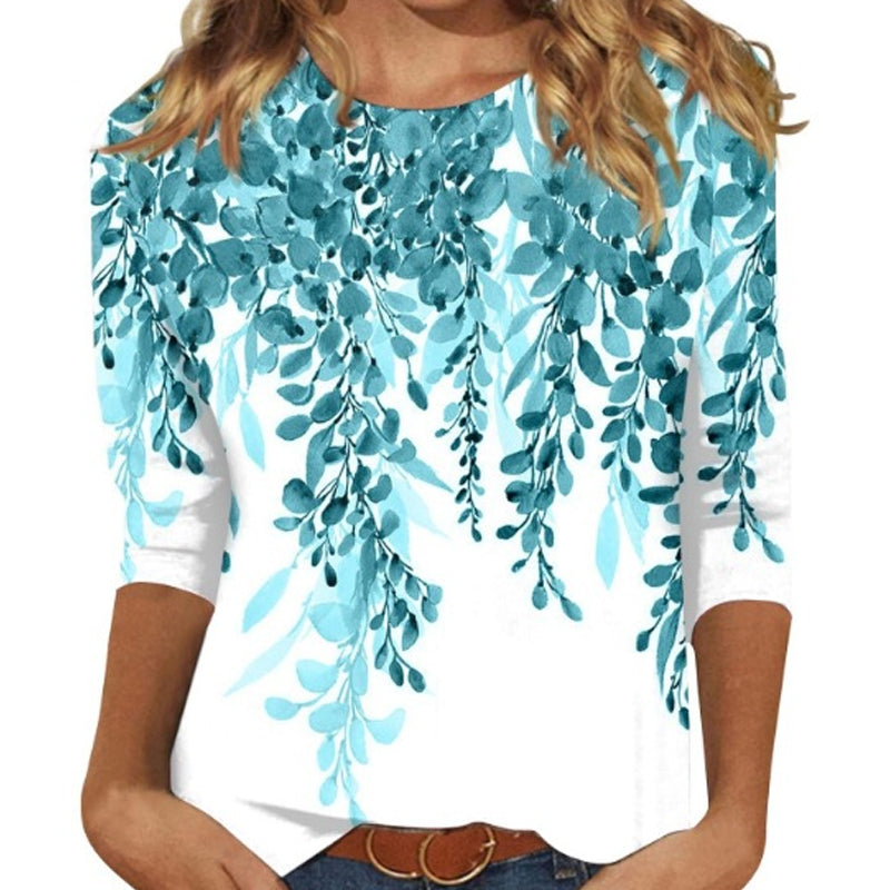 Women's Fashion Printed Crew Neck T-Shirt