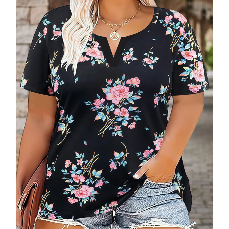 Women's Casual V-Neck Short Sleeve T-Shirt