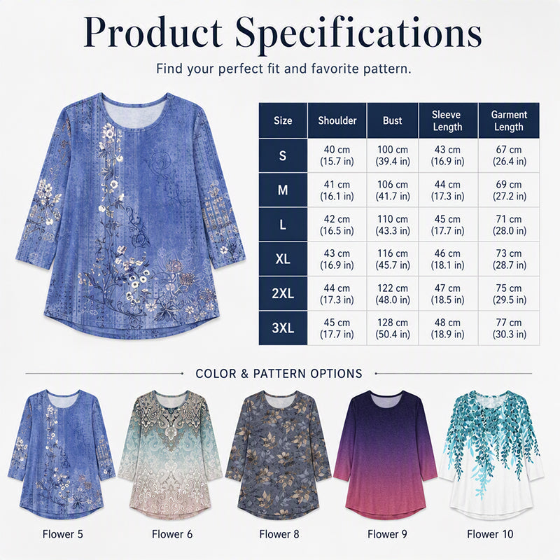 Women's Fashion Printed Crew Neck T-Shirt
