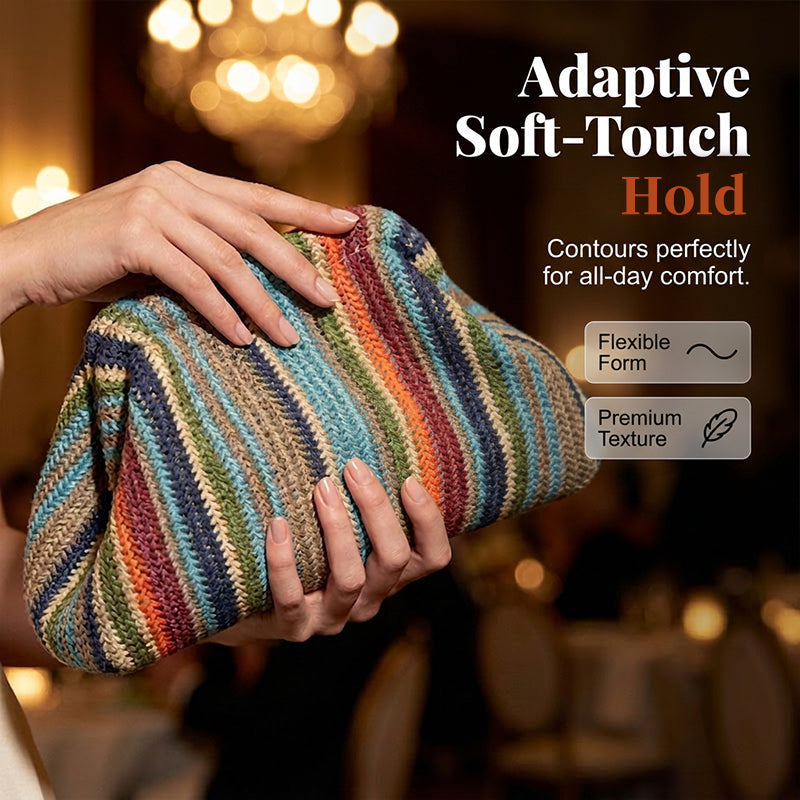 Women's Woven Stripe Clutch Bag