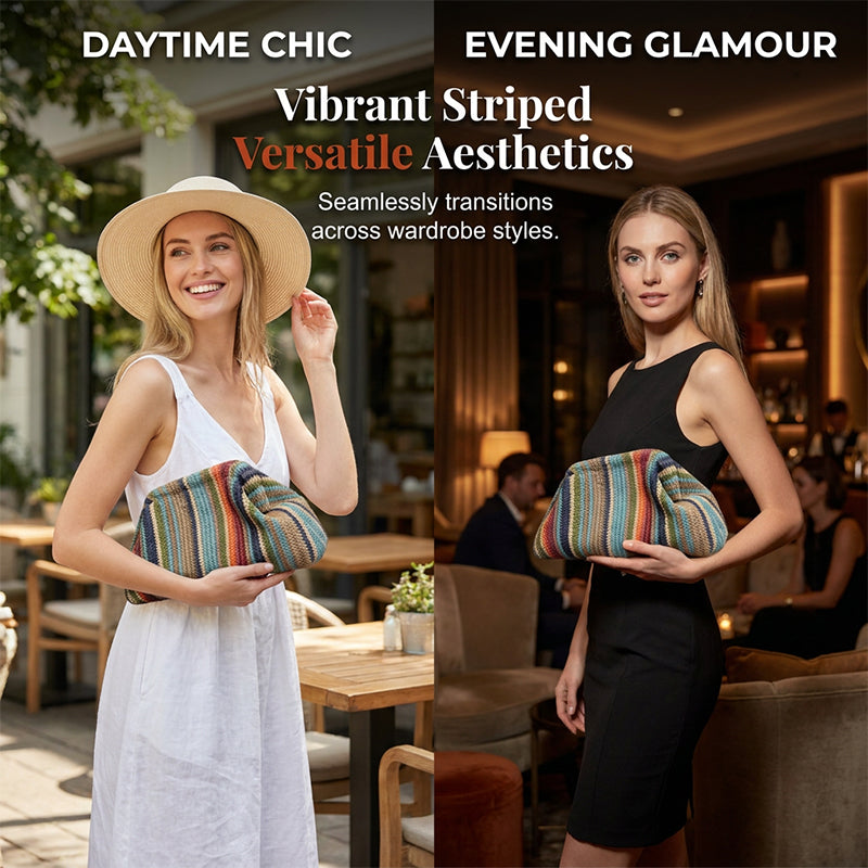 Women's Woven Stripe Clutch Bag