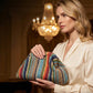 Women's Woven Stripe Clutch Bag