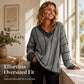Women's Loose Casual V-Neck Striped Sweater