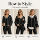 Women's Loose Casual V-Neck Striped Sweater