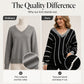 Women's Loose Casual V-Neck Striped Sweater