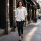 Women's Textured Long Sleeve Button-Down Shirt