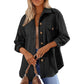 Women's Textured Long Sleeve Button-Down Shirt
