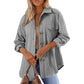 Women's Textured Long Sleeve Button-Down Shirt