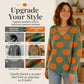 Women's Casual Printed V-Neck Knit Top