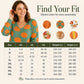 Women's Casual Printed V-Neck Knit Top