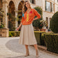 Women's Casual Printed V-Neck Knit Top