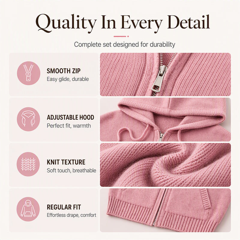 Women's Loose Hooded Knit Cardigan