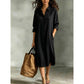 Women Loose Cotton Linen Shirt Dress with Pockets