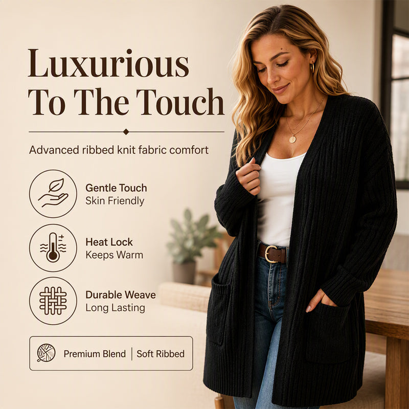 Women's Ribbed Knit Cardigan