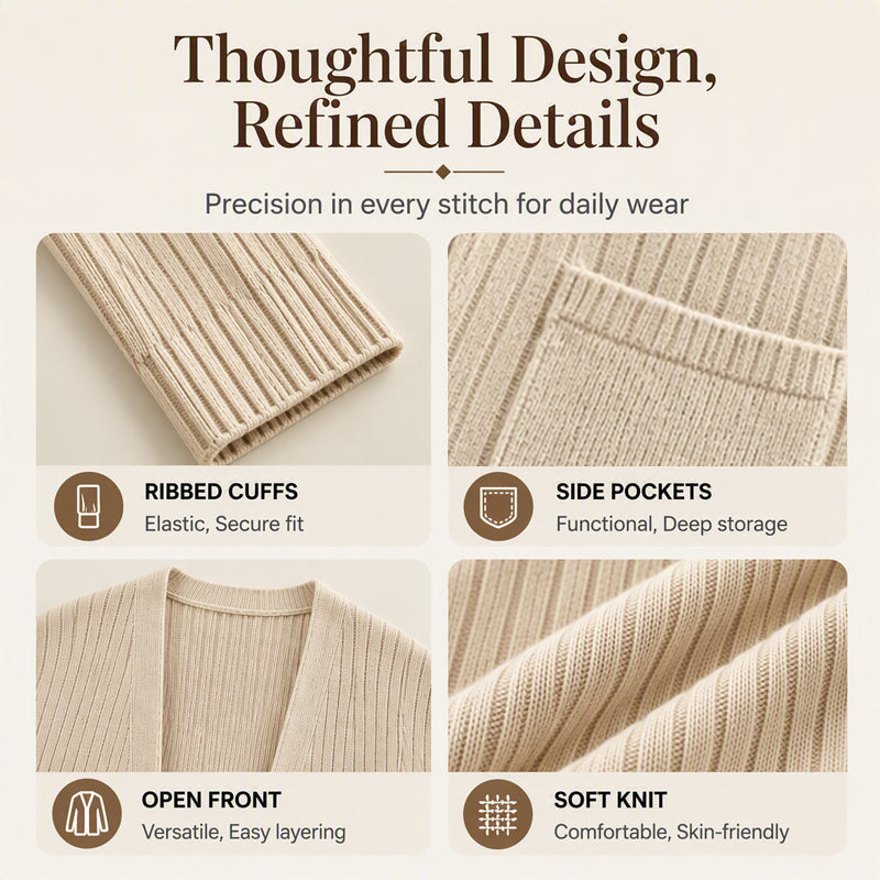 Women's Ribbed Knit Cardigan