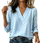 Women's V-Neck Loose-Fit Casual Top