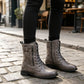 Women's Round Toe Chunky Heel Martin Boots
