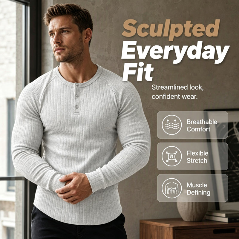 Men's Slim Fit Henley Shirt