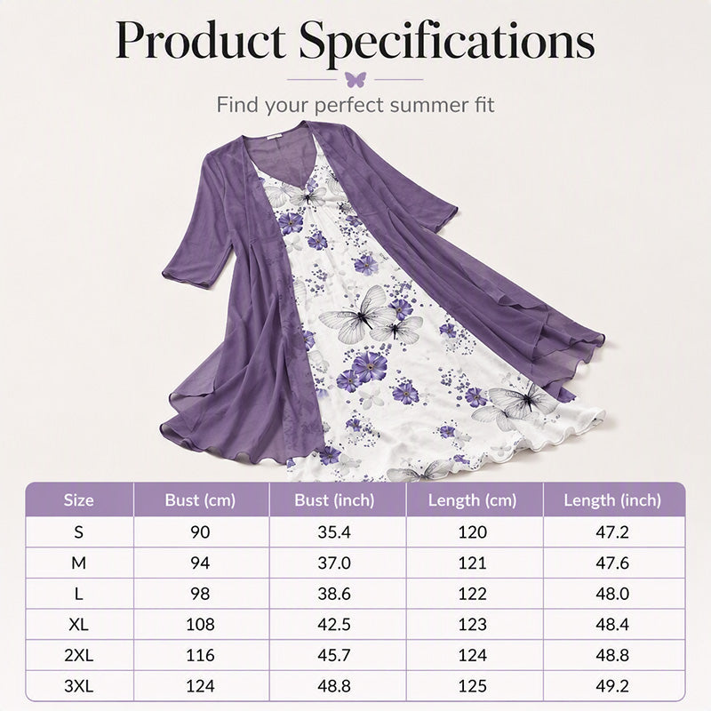 Women’s Boho Floral Maxi Dress & Cover-Up Set