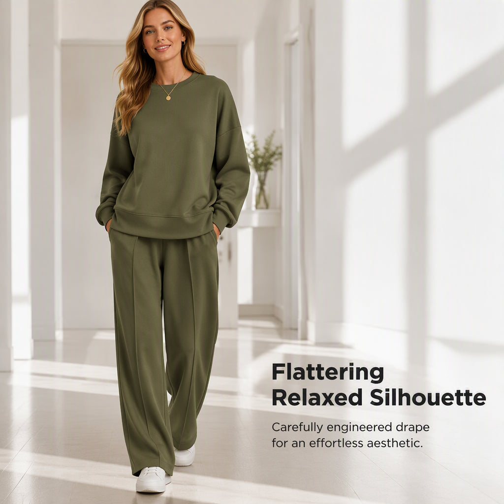 Women's Two-Piece Long Sleeve Casual Sweatsuit Set